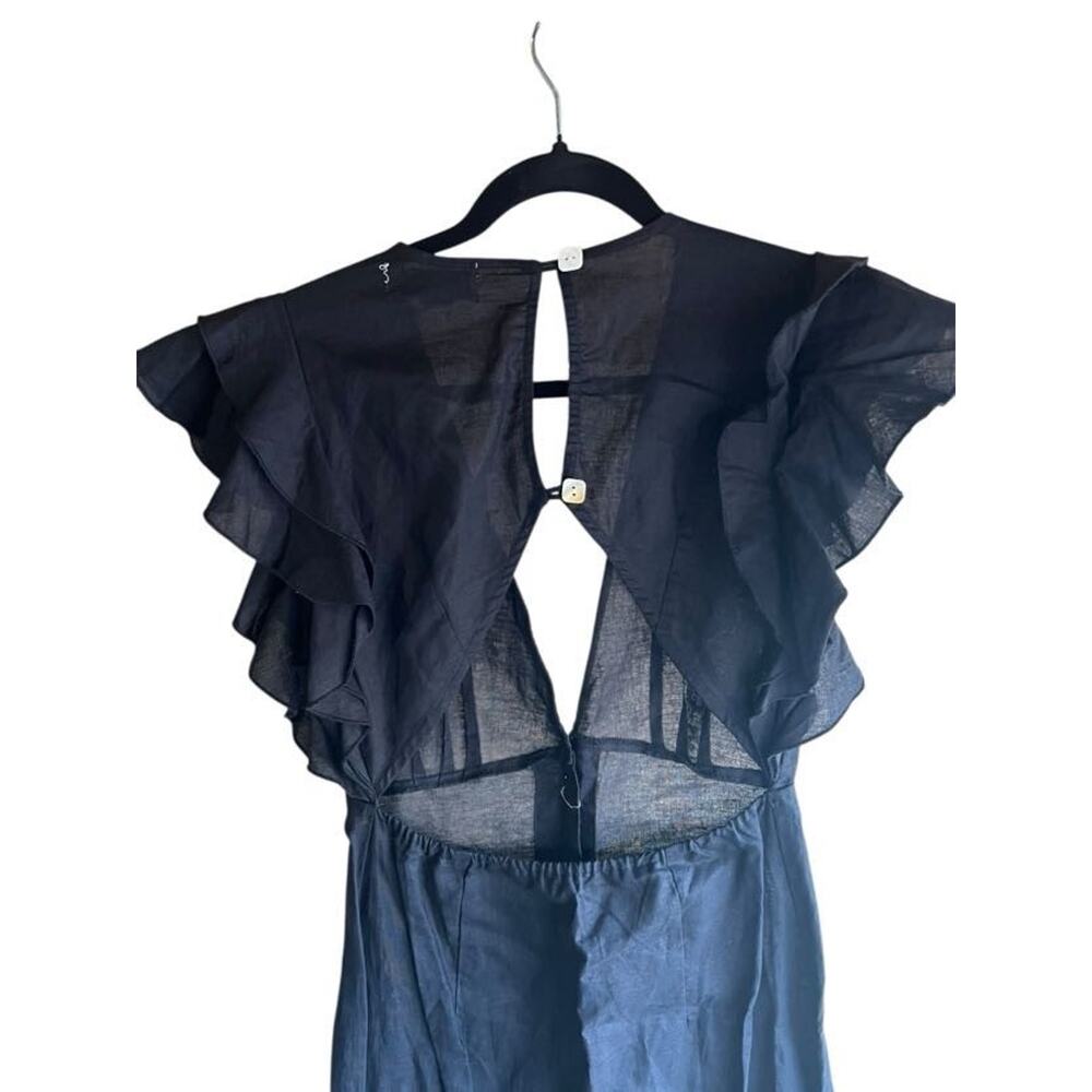 Anthropologie Charlie Holiday Ruffled Cover-Up Midi Dress Sz 6 Linen Resort - Picture 14 of 16